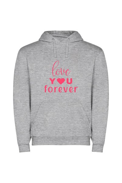iLovePrints Enduring Love, Purely Expressed Φούτερ με κουκούλα σε χρώμα Γκρι