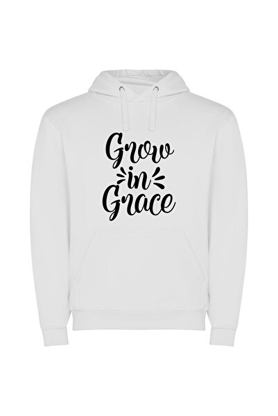 iLovePrints Graceful Blooming Blessings Φούτερ με κουκούλα σε χρώμα Λευκό