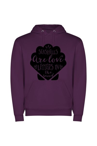 iLovePrints Whispering Love in Shells Φούτερ με κουκούλα σε χρώμα Μωβ