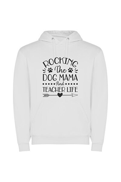 iLovePrints Rocking Life, by Edna Φούτερ με κουκούλα σε χρώμα Λευκό