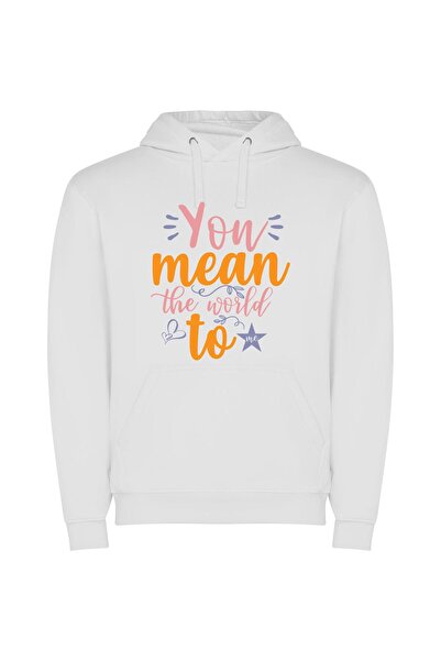 iLovePrints World of Meaningful Expressions Φούτερ με κουκούλα σε χρώμα Λευκό