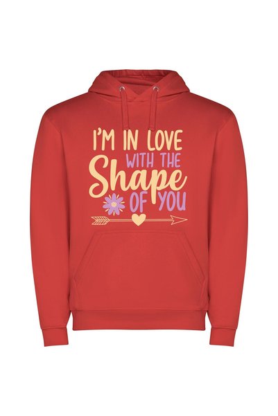 iLovePrints Love's Perfect Shaped Design Φούτερ με κουκούλα σε χρώμα Κόκκινο