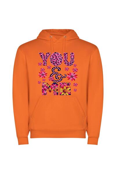 iLovePrints Floral Adobe Affair Φούτερ με κουκούλα σε χρώμα Πορτοκαλί