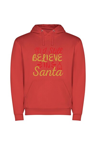 iLovePrints Jingle All the Way Φούτερ με κουκούλα σε χρώμα Κόκκινο