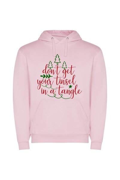 iLovePrints Tangled bliss: Unwind, Merry! Φούτερ με κουκούλα σε χρώμα Ροζ