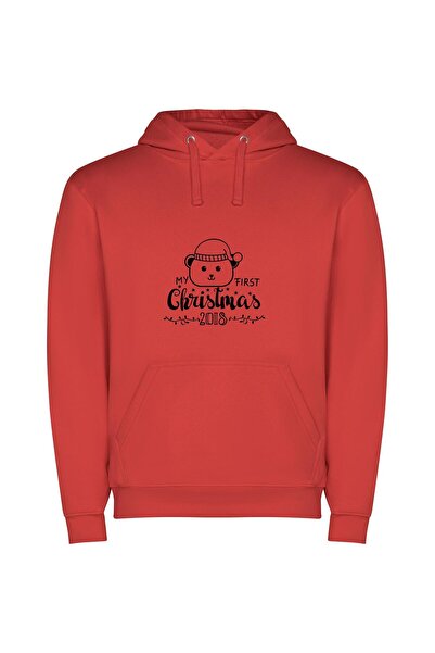 iLovePrints Bear in Hat: Masterpiece Φούτερ με κουκούλα σε χρώμα Κόκκινο