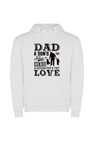 iLovePrints First Hero, Forever Love Φούτερ με κουκούλα σε χρώμα Λευκό