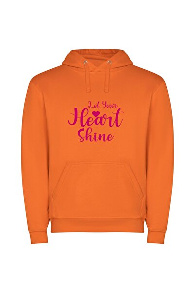 iLovePrints Shimmering Hearts: Radiant Light Φούτερ με κουκούλα σε χρώμα Πορτ...