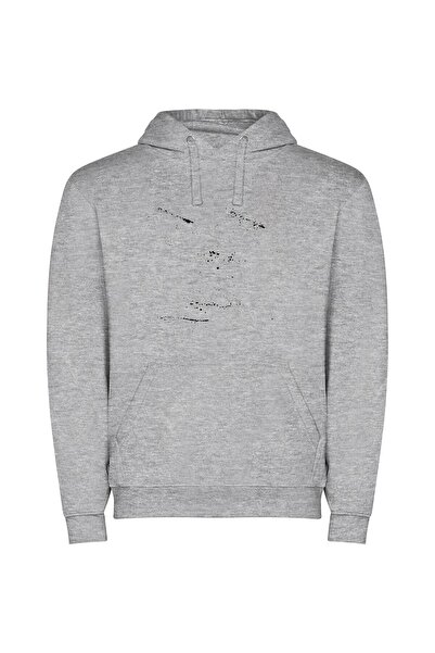 iLovePrints Dark Elegance or Obsidian Chic Φούτερ με κουκούλα σε χρώμα Γκρι