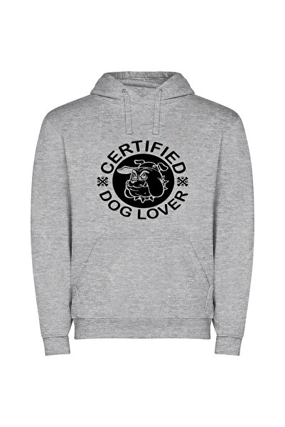 iLovePrints Certified Canine Affinity Φούτερ με κουκούλα σε χρώμα Γκρι