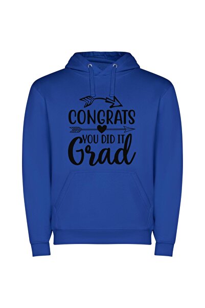 iLovePrints Victorious Graduation Achieved! Φούτερ με κουκούλα σε χρώμα Μπλε