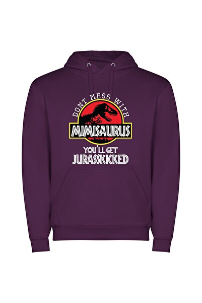 iLovePrints Jurassic Minimal Logo Close-Up Φούτερ με κουκούλα σε χρώμα Μωβ
