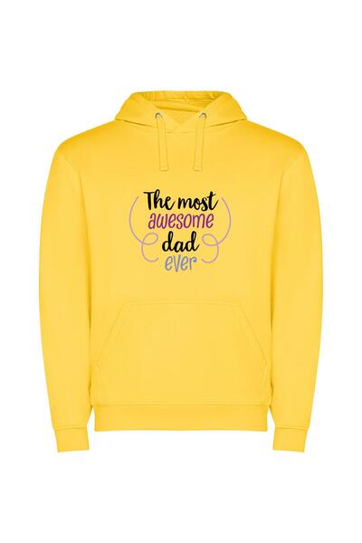 iLovePrints Dad Bod: Ultimate Awesomeness Φούτερ με κουκούλα σε χρώμα Κίτρινο