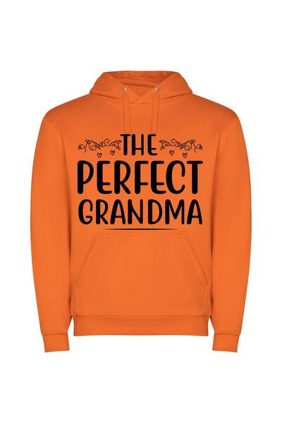 iLovePrints Grandma's Perfect Kerning Φούτερ με κουκούλα σε χρώμα Πορτοκαλί