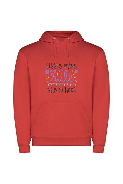 iLovePrints Reign of Little Miss Φούτερ με κουκούλα σε χρώμα Κόκκινο