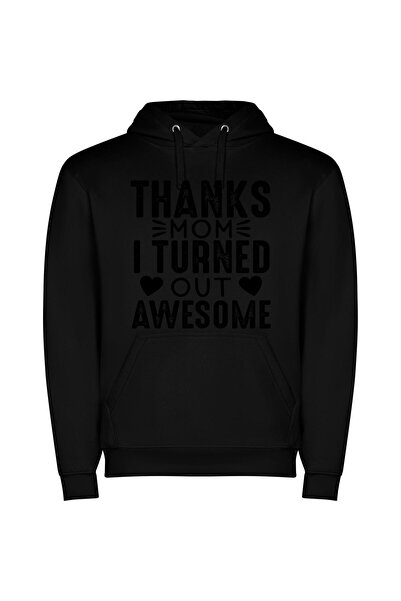 iLovePrints Monochromatic Gratitude: Thanks, Mom! Φούτερ με κουκούλα σε χρώμα...