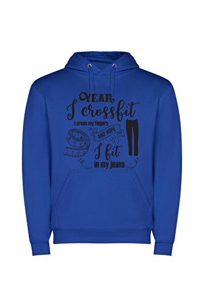 iLovePrints Fashionably Fit and Fabulous Φούτερ με κουκούλα σε χρώμα Μπλε