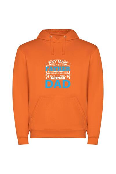 iLovePrints Super Dad Φούτερ με κουκούλα σε χρώμα Πορτοκαλί