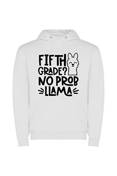 iLovePrints Grade 5 Llama Spectacle Φούτερ με κουκούλα σε χρώμα Λευκό