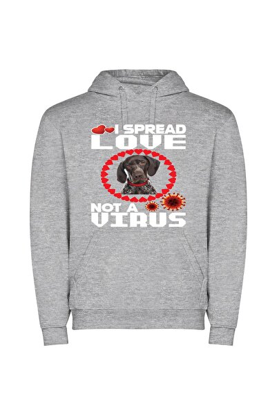 iLovePrints Heartbound Howard's Corona Canine Φούτερ με κουκούλα σε χρώμα Γκρι