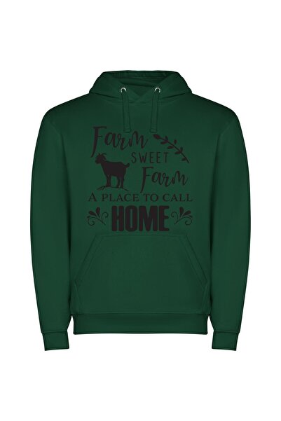 iLovePrints Sweeter Farming Homestead Φούτερ με κουκούλα σε χρώμα Πράσινο