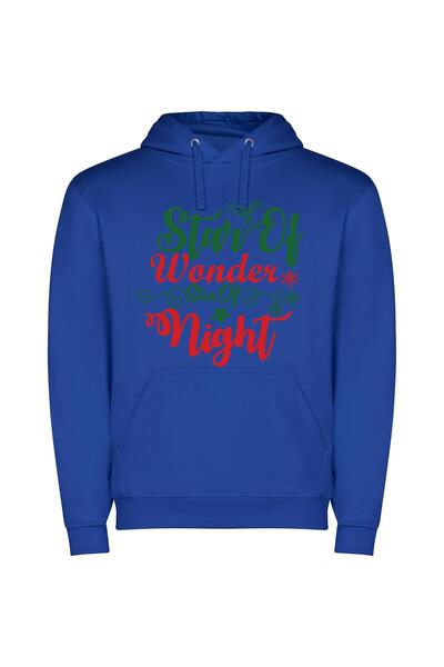 iLovePrints Wondrous Starry Nights Φούτερ με κουκούλα σε χρώμα Μπλε