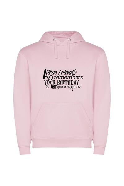 iLovePrints Monochrome Birthday Wishes Φούτερ με κουκούλα σε χρώμα Ροζ