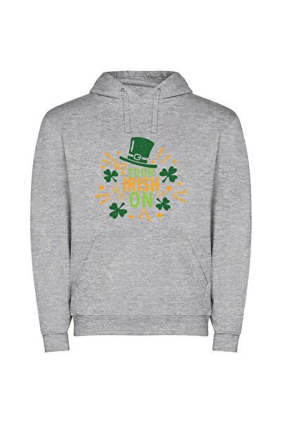 iLovePrints Irish Youtuber's Lucky Charm Φούτερ με κουκούλα σε χρώμα Γκρι