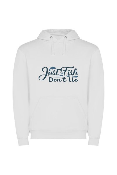 iLovePrints Truthful Fish Tales: Lostfish Φούτερ με κουκούλα σε χρώμα Λευκό