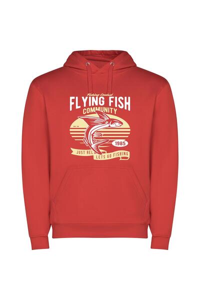 iLovePrints Gilded aquatic allure Φούτερ με κουκούλα σε χρώμα Κόκκινο