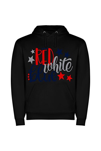 iLovePrints Star Spangled Color Show Φούτερ με κουκούλα σε χρώμα Μαύρο