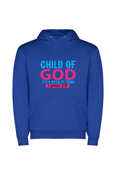 iLovePrints Divine Creator's Royal Offspring Φούτερ με κουκούλα σε χρώμα Μπλε