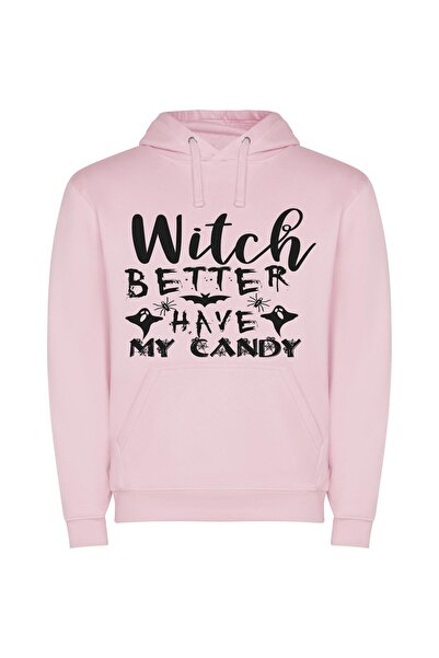 iLovePrints Candy Coated Witchery Φούτερ με κουκούλα σε χρώμα Ροζ
