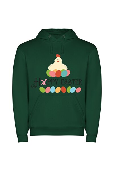 iLovePrints Eggcellent Easter Extravaganza! Φούτερ με κουκούλα σε χρώμα Πράσινο