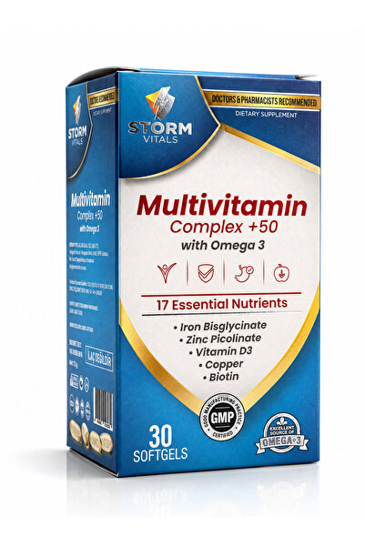 STORM VİTALS Multivitamin Complex 50+ Omega 3 Vitamin Mineral 30 Yumuşak Kapsül