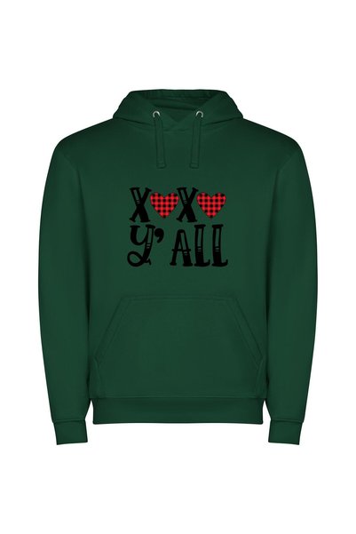 iLovePrints Full Flannel Fancy Love Φούτερ με κουκούλα σε χρώμα Πράσινο