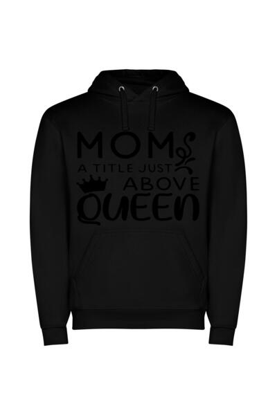 iLovePrints Moms: Royal Unlimited Love Φούτερ με κουκούλα σε χρώμα Μαύρο