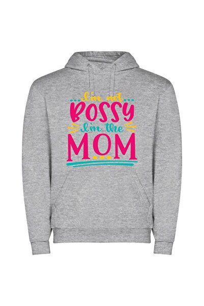 iLovePrints Fierce Sassy Mom Boss Φούτερ με κουκούλα σε χρώμα Γκρι