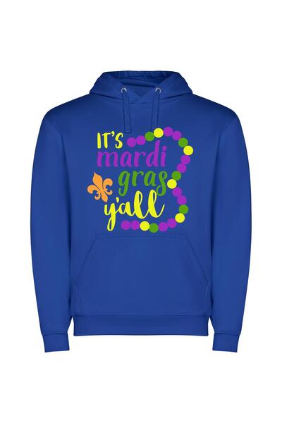 iLovePrints Mardi Gras Extravaganza: SVG Bliss Φούτερ με κουκούλα σε χρώμα Μπλε