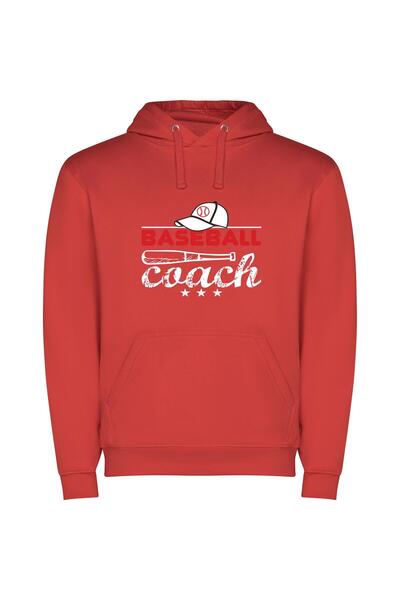 iLovePrints Sporty Logo Cap Style Φούτερ με κουκούλα σε χρώμα Κόκκινο