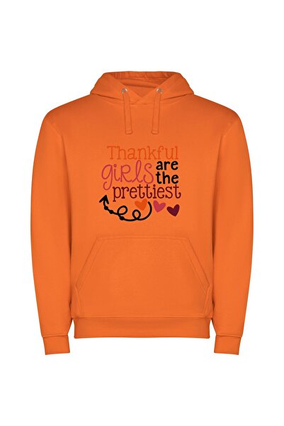 iLovePrints Charming Girls Only, Thanks! Φούτερ με κουκούλα σε χρώμα Πορτοκαλί