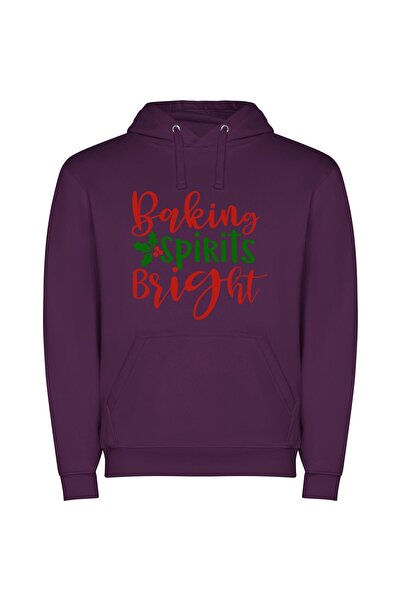iLovePrints Twinkling Holiday Inspiration Φούτερ με κουκούλα σε χρώμα Μωβ