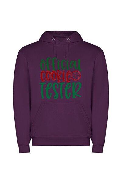 iLovePrints Merry Cookie Tester Extravaganza Φούτερ με κουκούλα σε χρώμα Μωβ