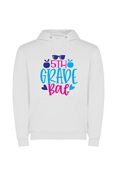 iLovePrints Glamorous 5th Grade Hangout Φούτερ με κουκούλα σε χρώμα Λευκό