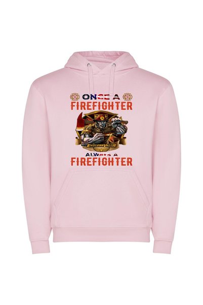 iLovePrints Heroic Firefighter: Artistic Tribute Φούτερ με κουκούλα σε χρώμα Ροζ