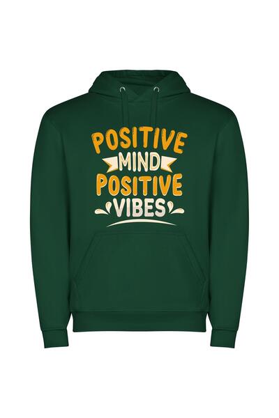 iLovePrints Positive Vibe Express Φούτερ με κουκούλα σε χρώμα Πράσινο