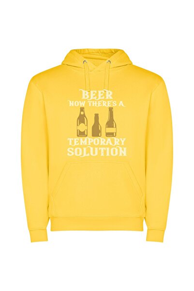 iLovePrints Bottle Symphony Φούτερ με κουκούλα σε χρώμα Κίτρινο