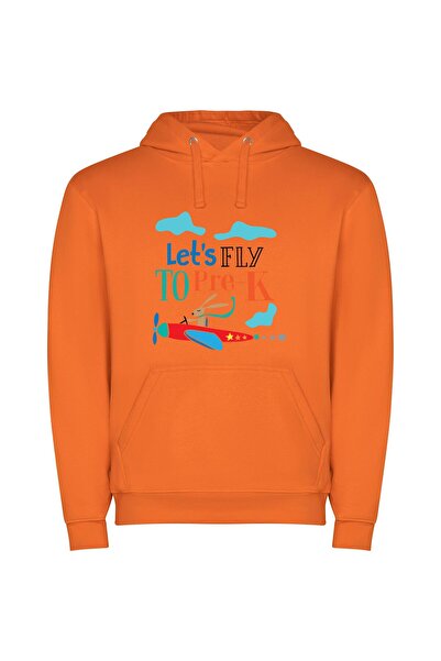 iLovePrints Colorful Pre-K Adventure Φούτερ με κουκούλα σε χρώμα Πορτοκαλί