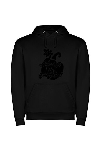 iLovePrints Grateful Heart SVG Art Φούτερ με κουκούλα σε χρώμα Μαύρο