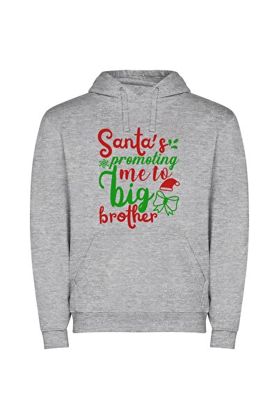 iLovePrints Siblings' Merry Big Brother Φούτερ με κουκούλα σε χρώμα Γκρι